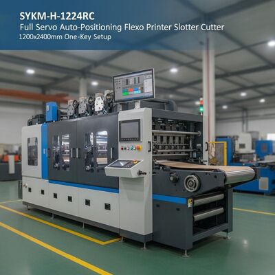 SYKM-H-1224RC Флексографский принтер с полным сервоприводом и автоматическим позиционированием, слоттер, высекальный станок, 1200x2400 мм, настройка одной кнопкой